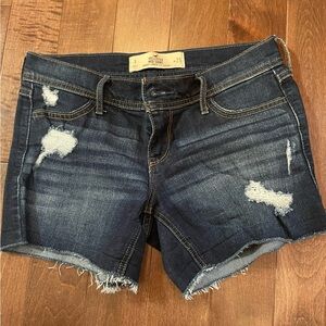 Hollister Blue Jean Shorts Distressed Cut-Off Style